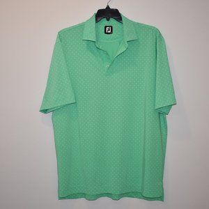 Footjoy FJ  Green Diamonds Golf Polo Shirt Short Sleeves Geometric Design XL